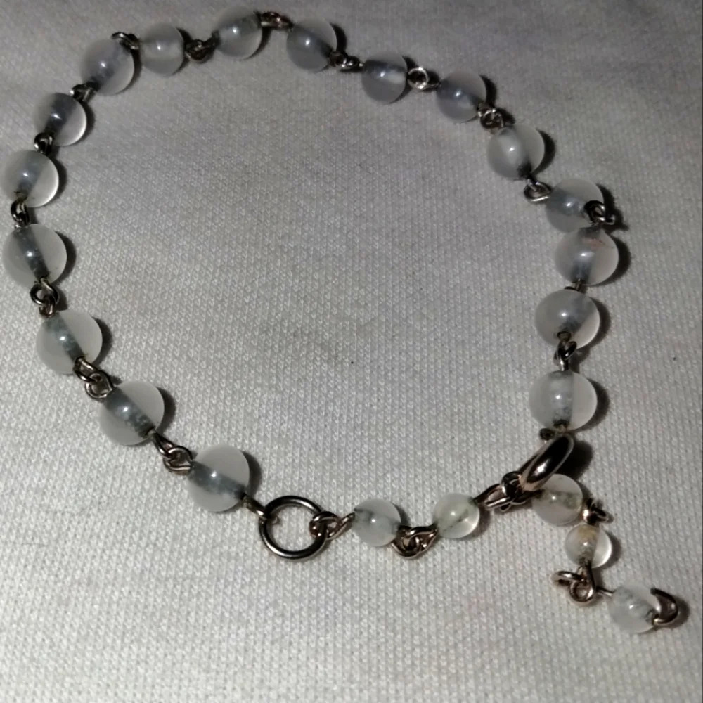 Silver Moonstone bead bracelet